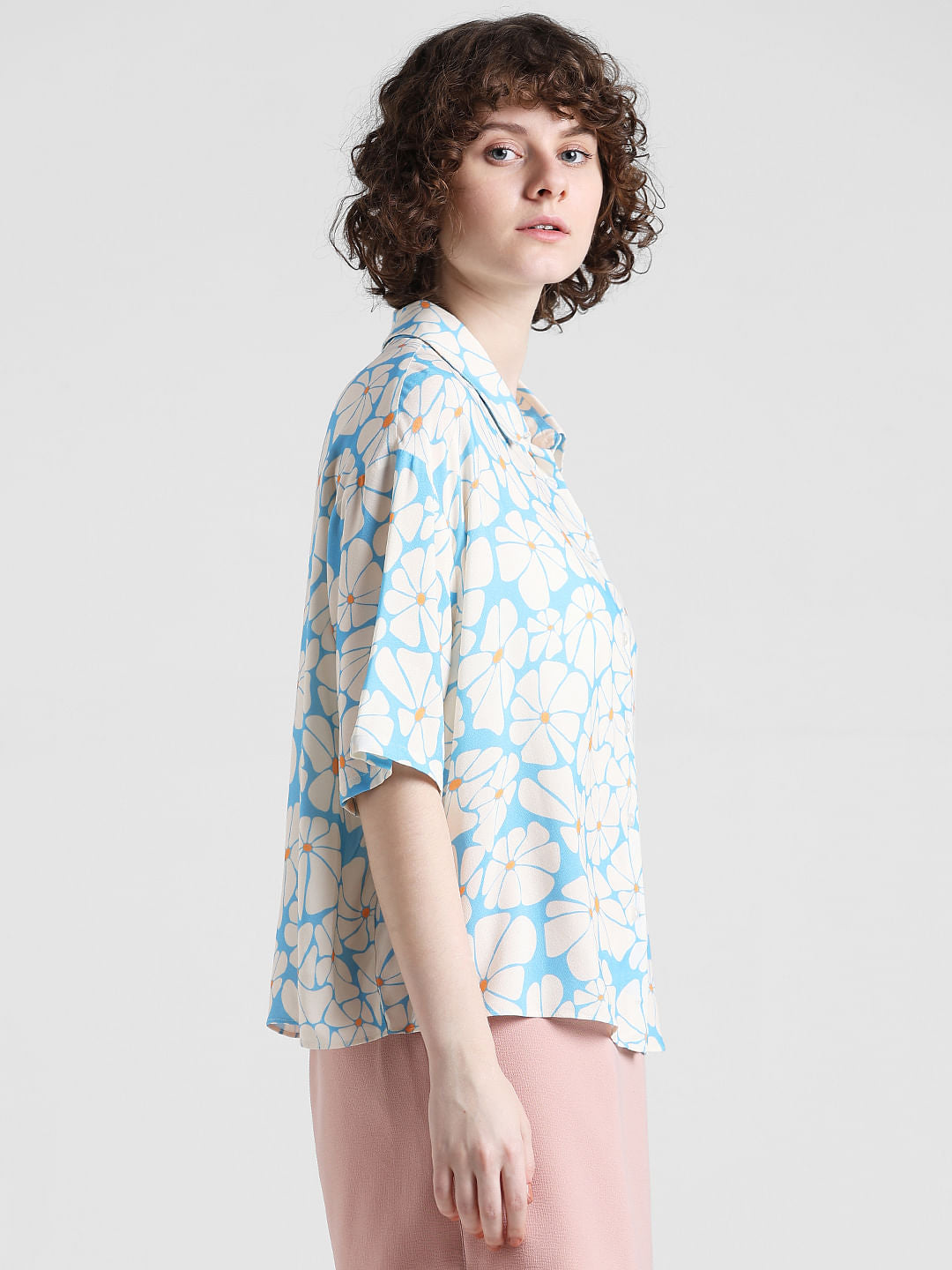 Blue Floral Print Shirt