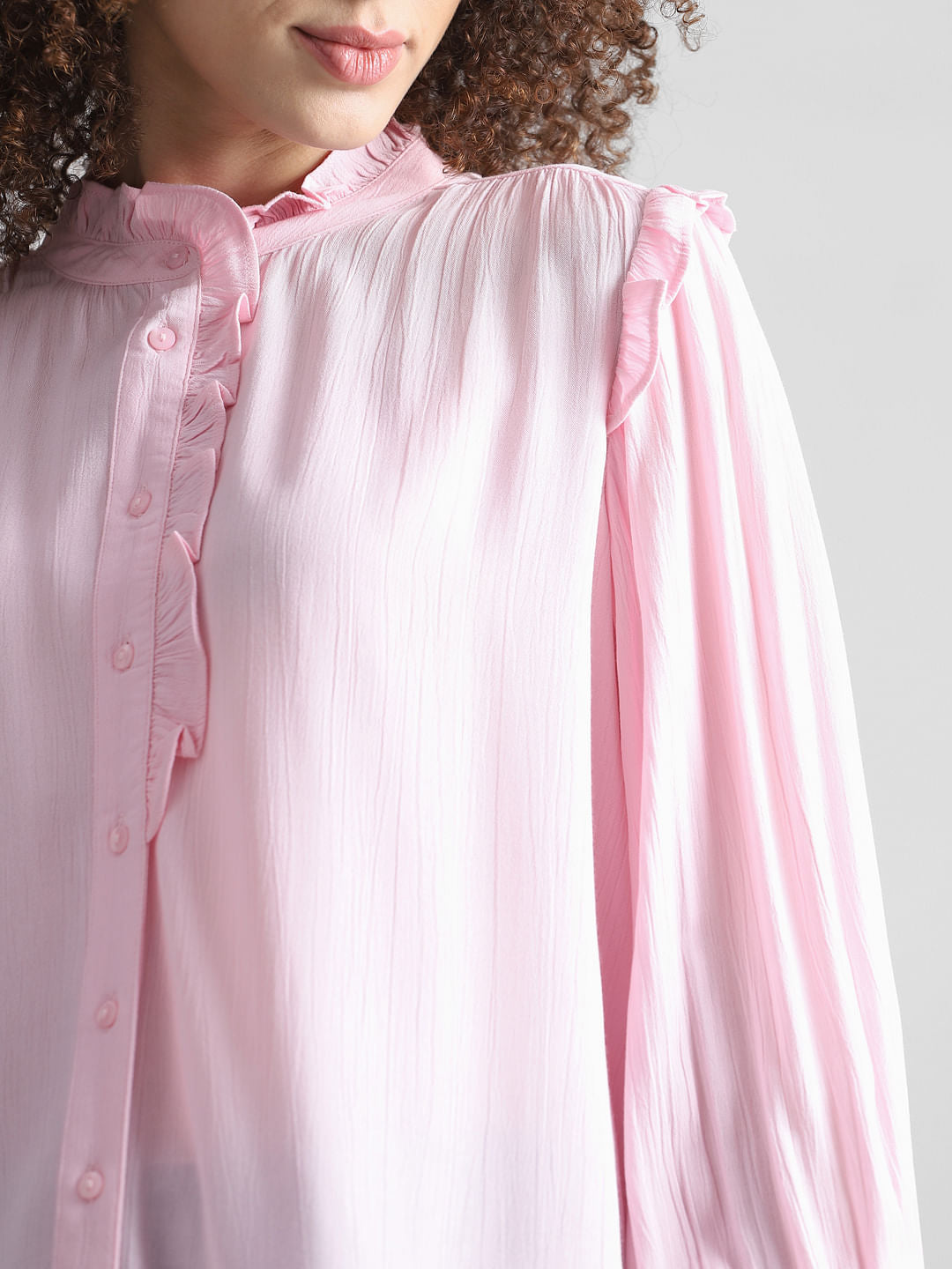 Pink Frill Trimmed Shirt