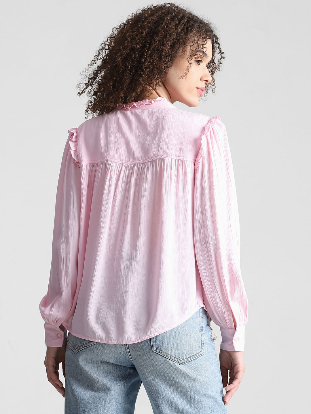 Pink Frill Trimmed Shirt