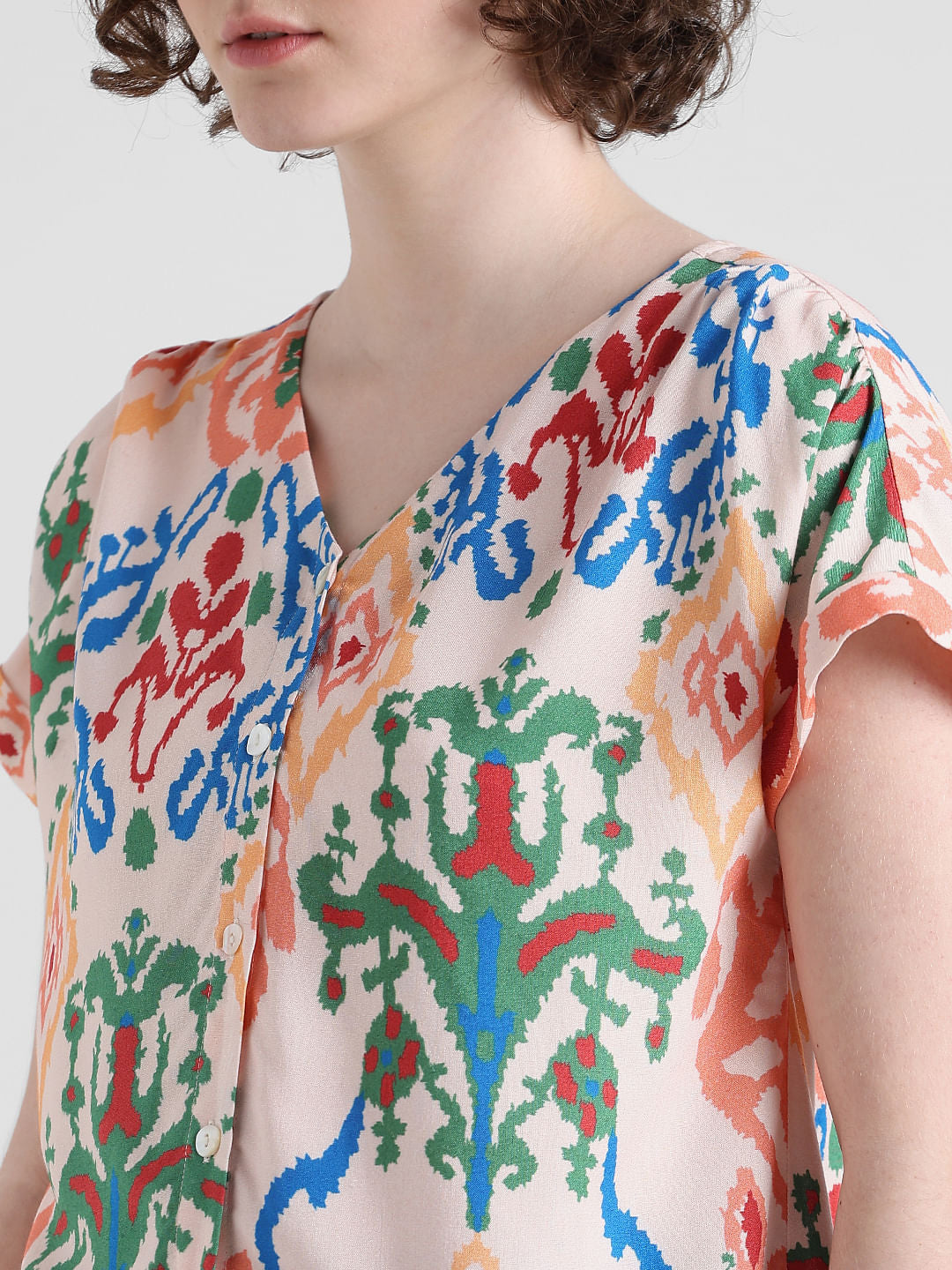 Pink Abstract Print Top