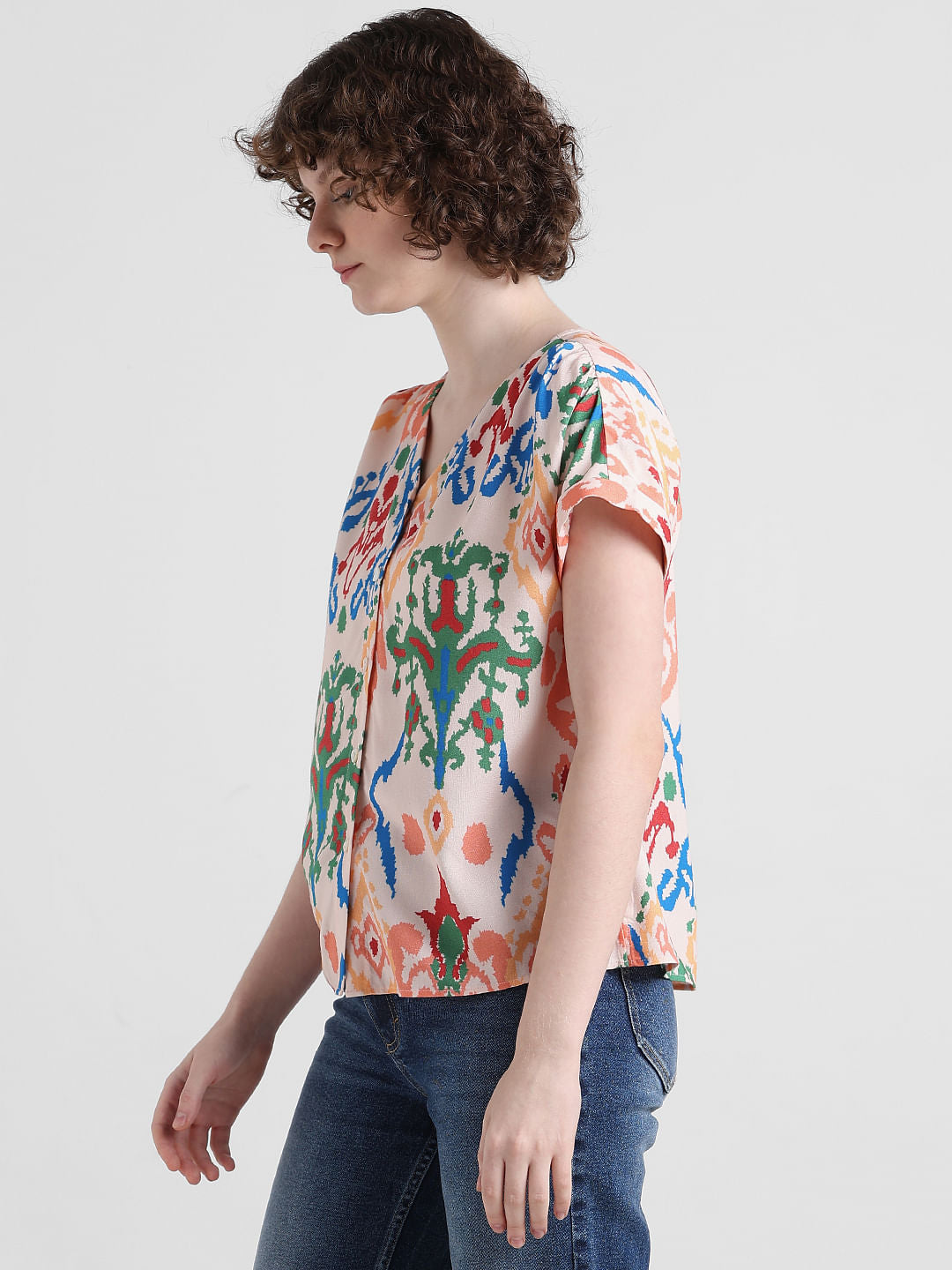 Pink Abstract Print Top