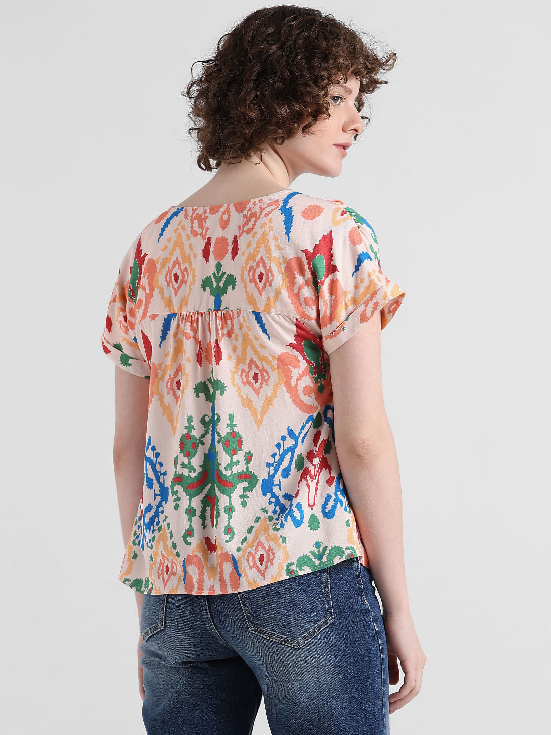 Pink Abstract Print Top