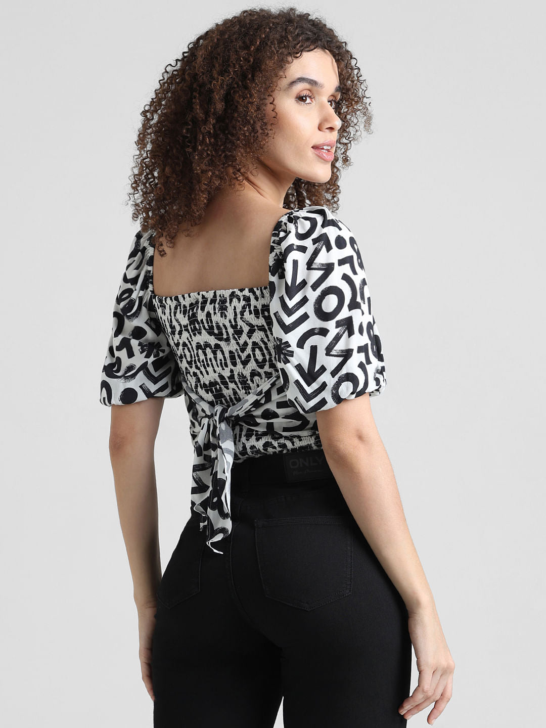 Green Printed Crop Top