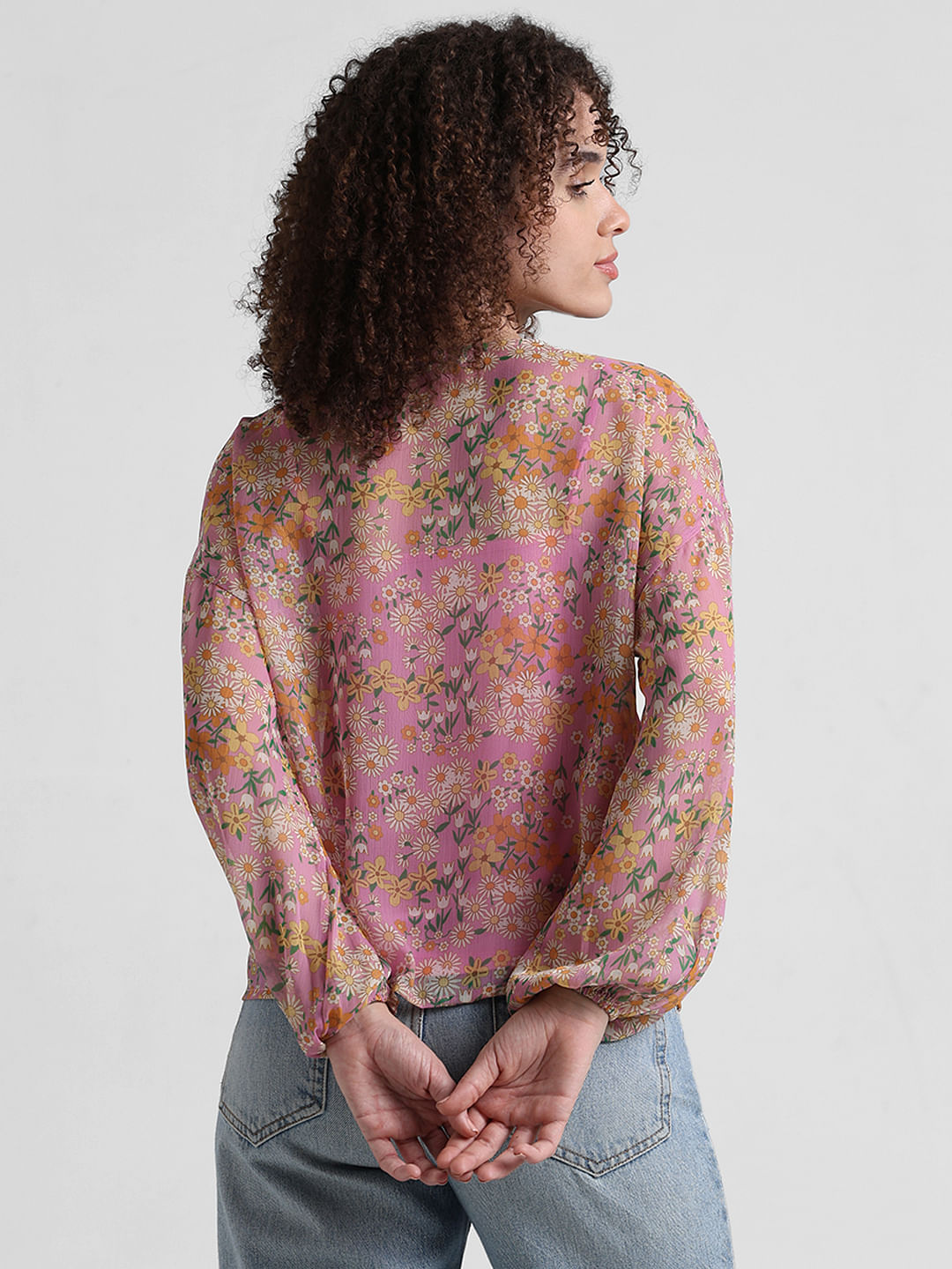 Pink Cr Pe Printed Top