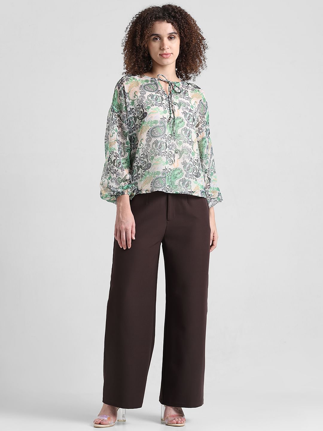 Green Cr Pe Printed Top