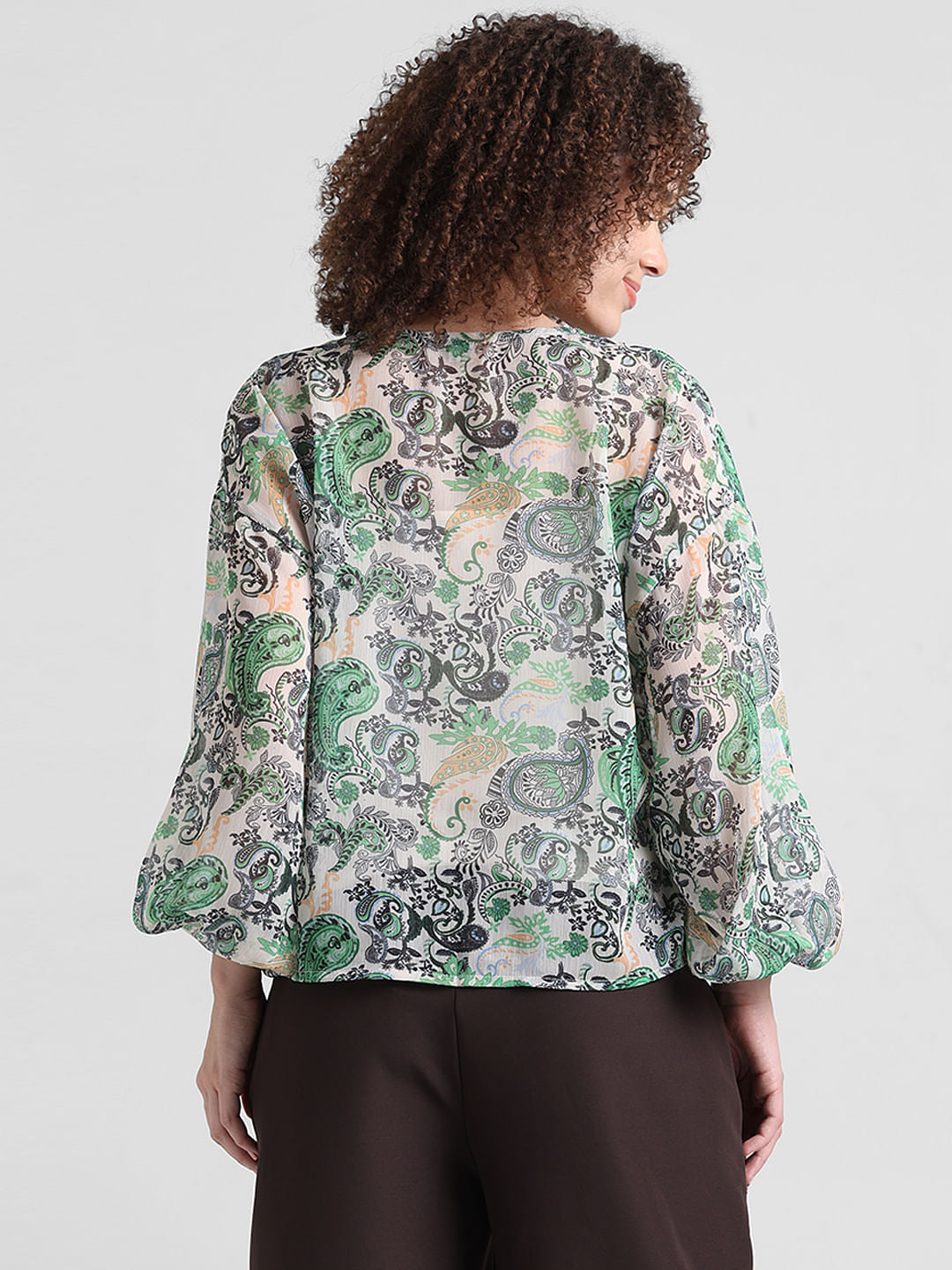 Green Cr Pe Printed Top