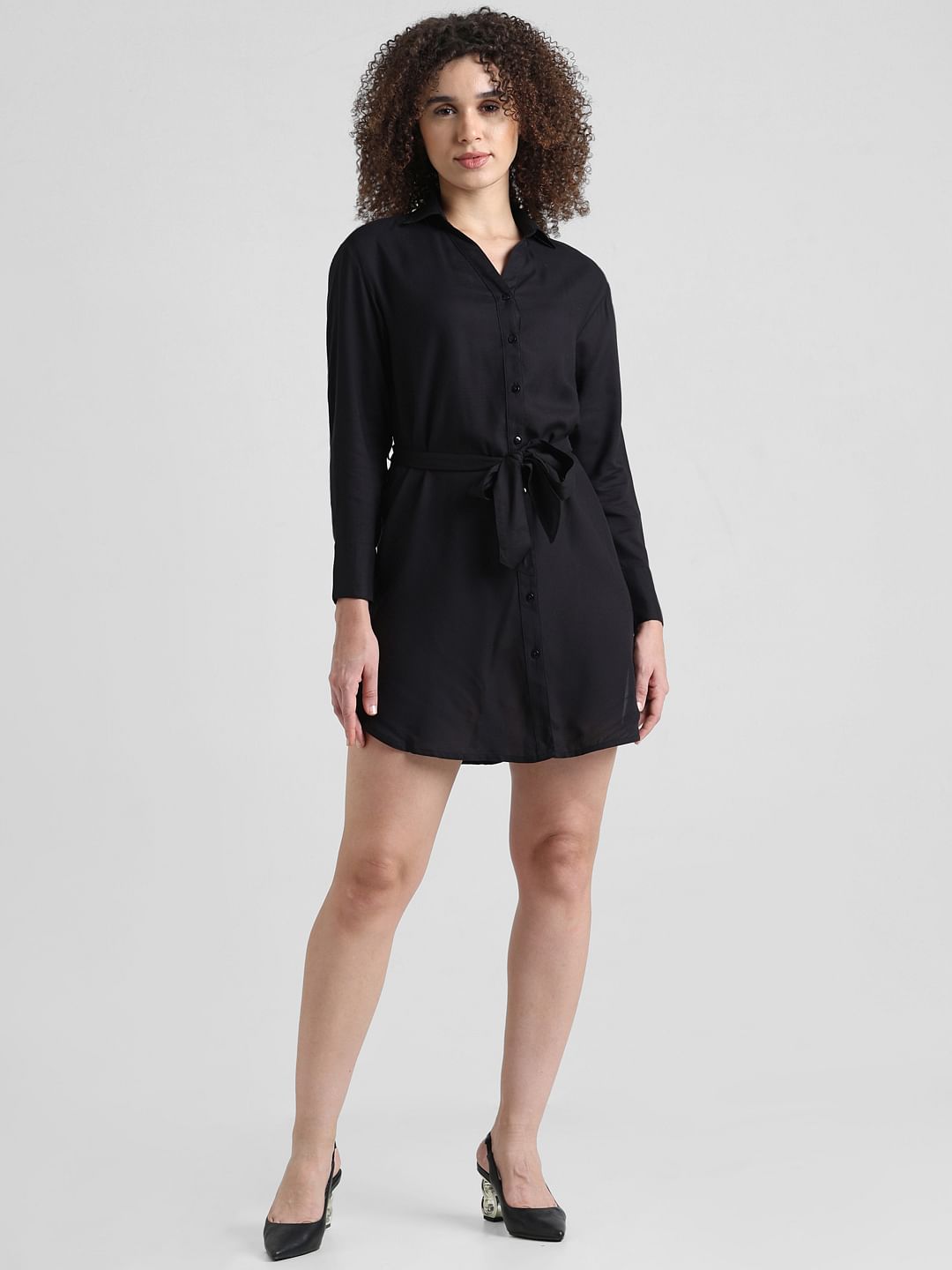 Black Short Shirt Dress