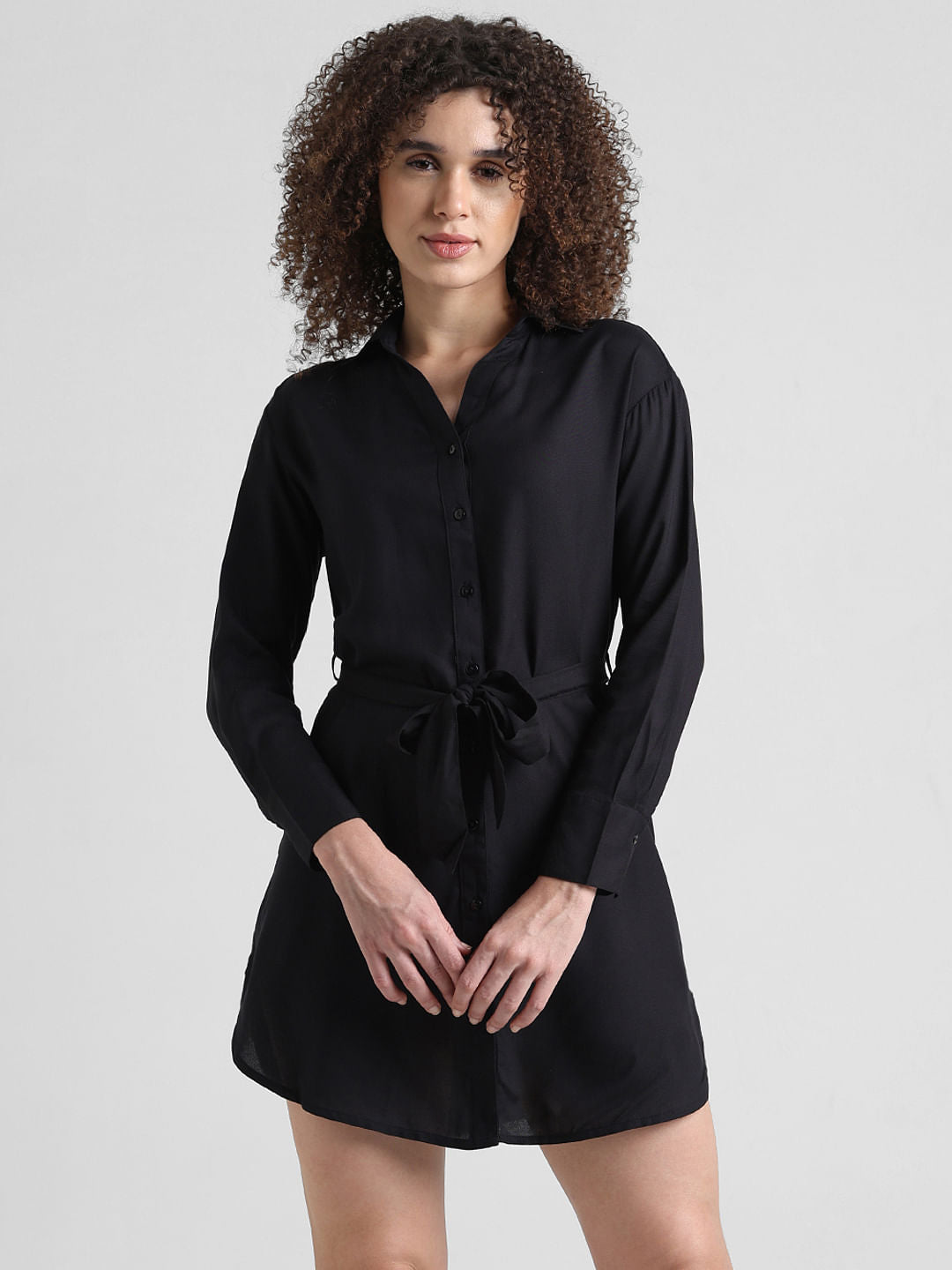 Black Short Shirt Dress