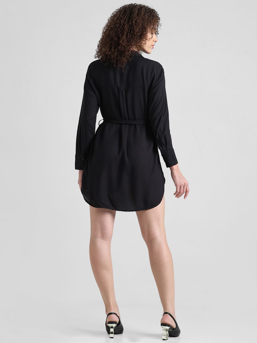 Black Short Shirt Dress