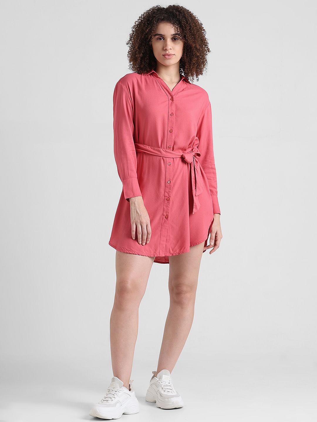 Pink Short Shirt Dress