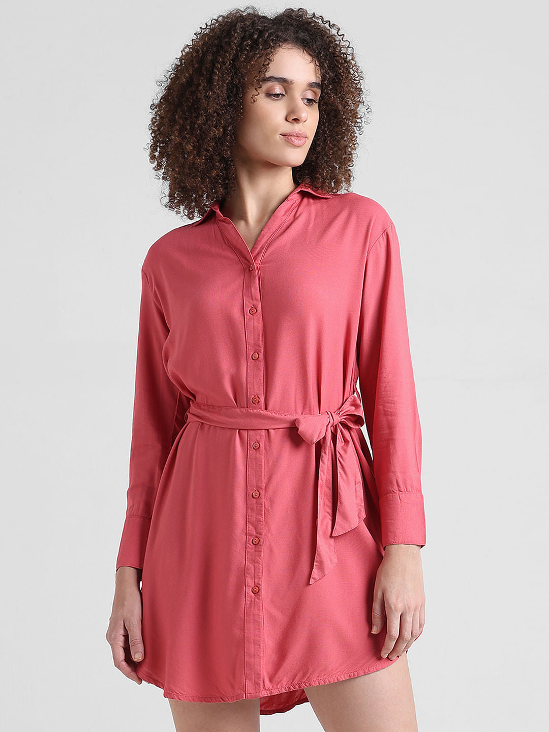 Pink Short Shirt Dress
