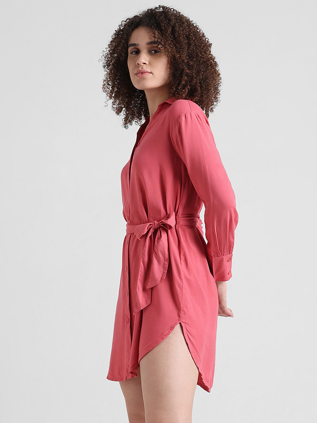 Pink Short Shirt Dress