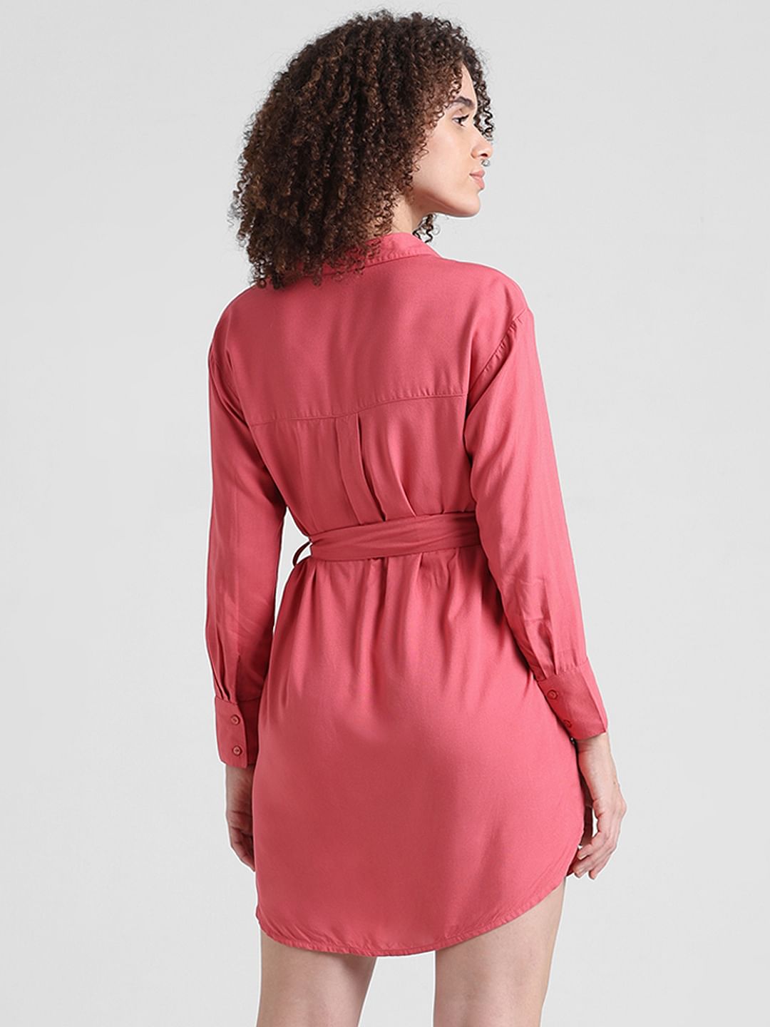 Pink Short Shirt Dress