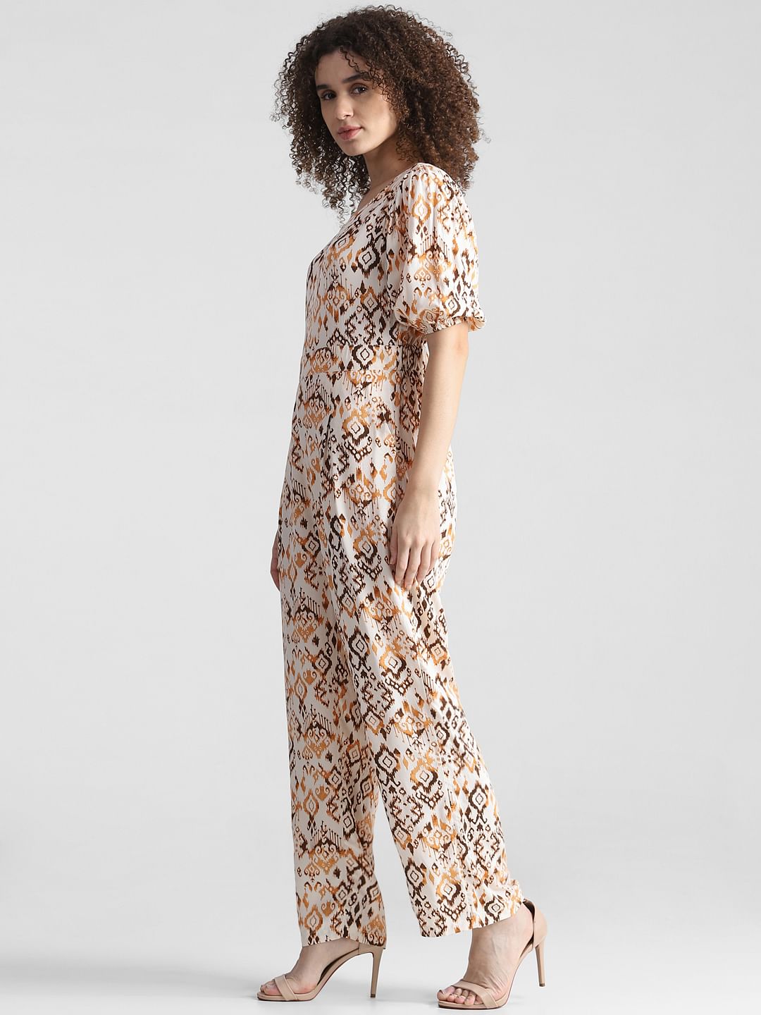 Brown Printed Jumpsuit