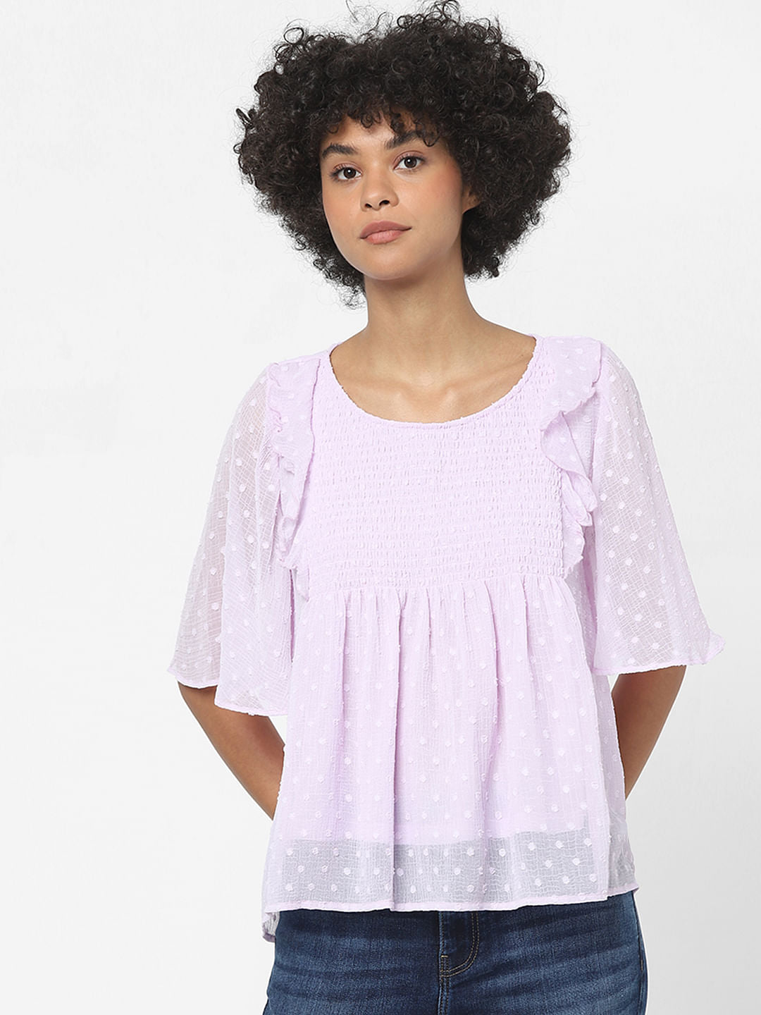 Lavender Smocked Top