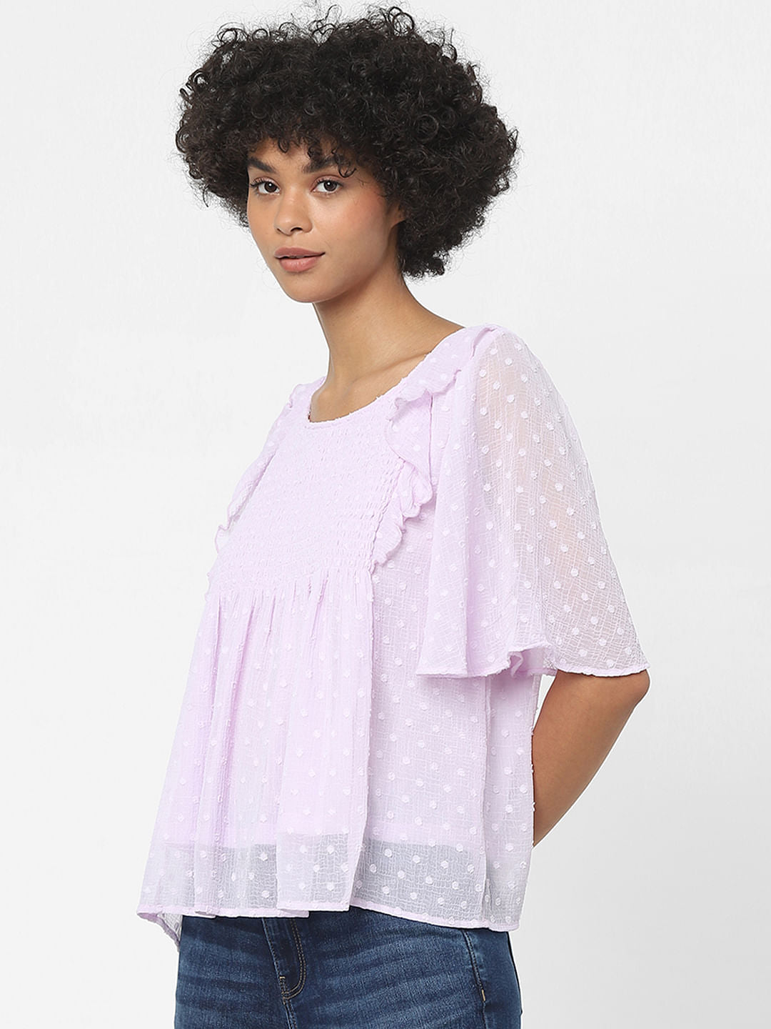 Lavender Smocked Top
