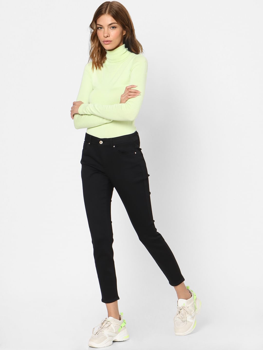 Black Mid Rise Skinny Jeans