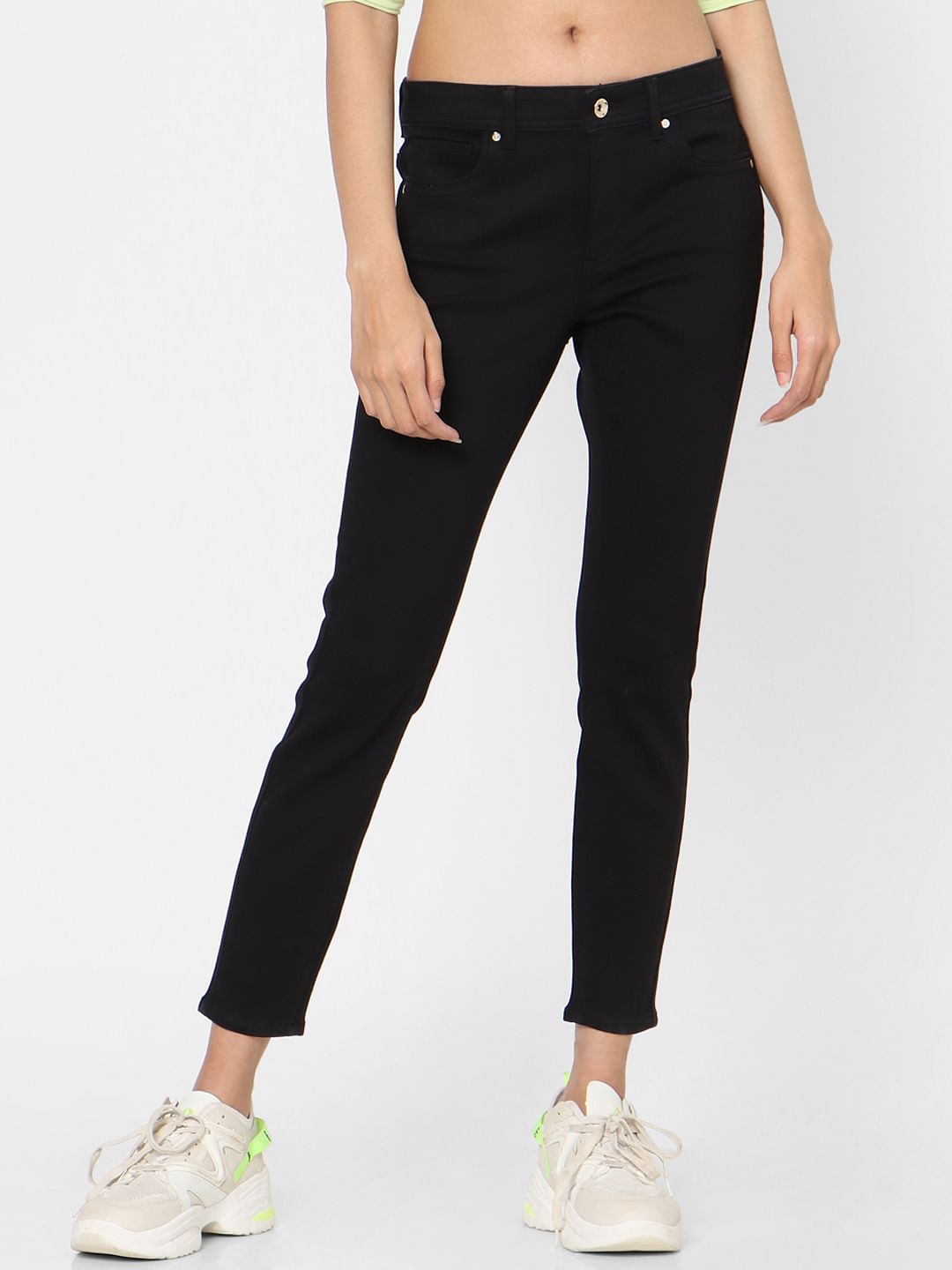 Black Mid Rise Skinny Jeans