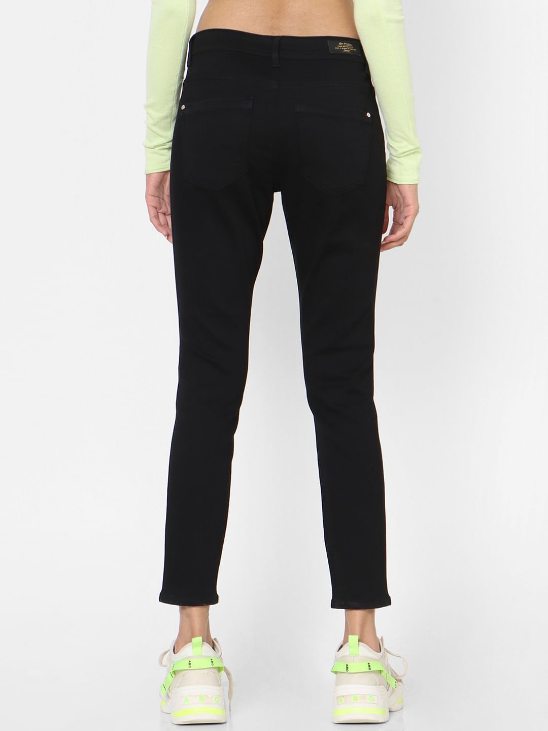 Black Mid Rise Skinny Jeans