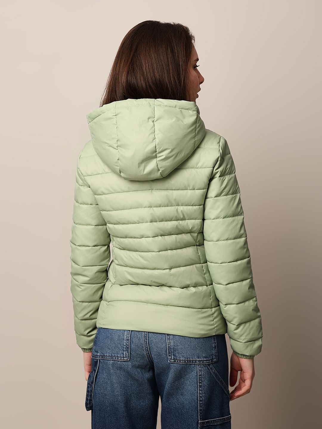 Green Hooded Puffer Jacket