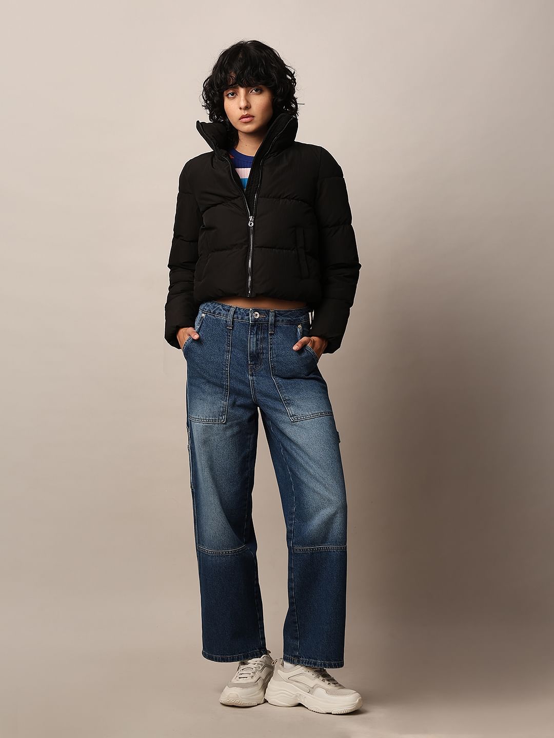 Black Short Hooded Puffer Jacket