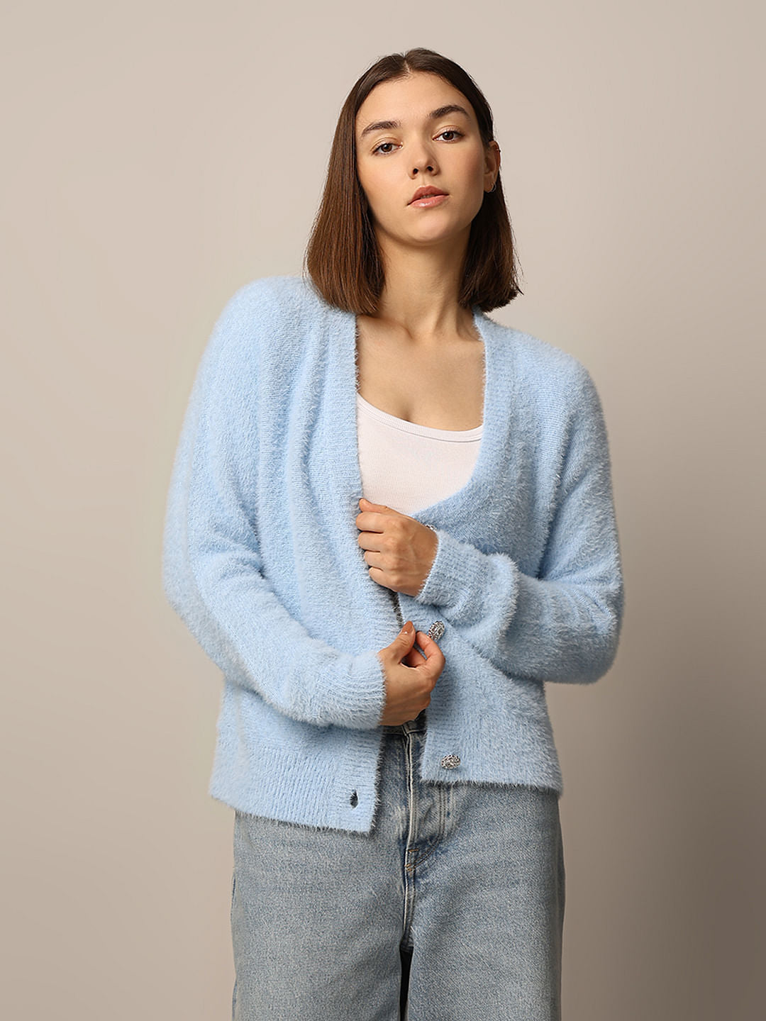 Blue Fuzzy Cardigan