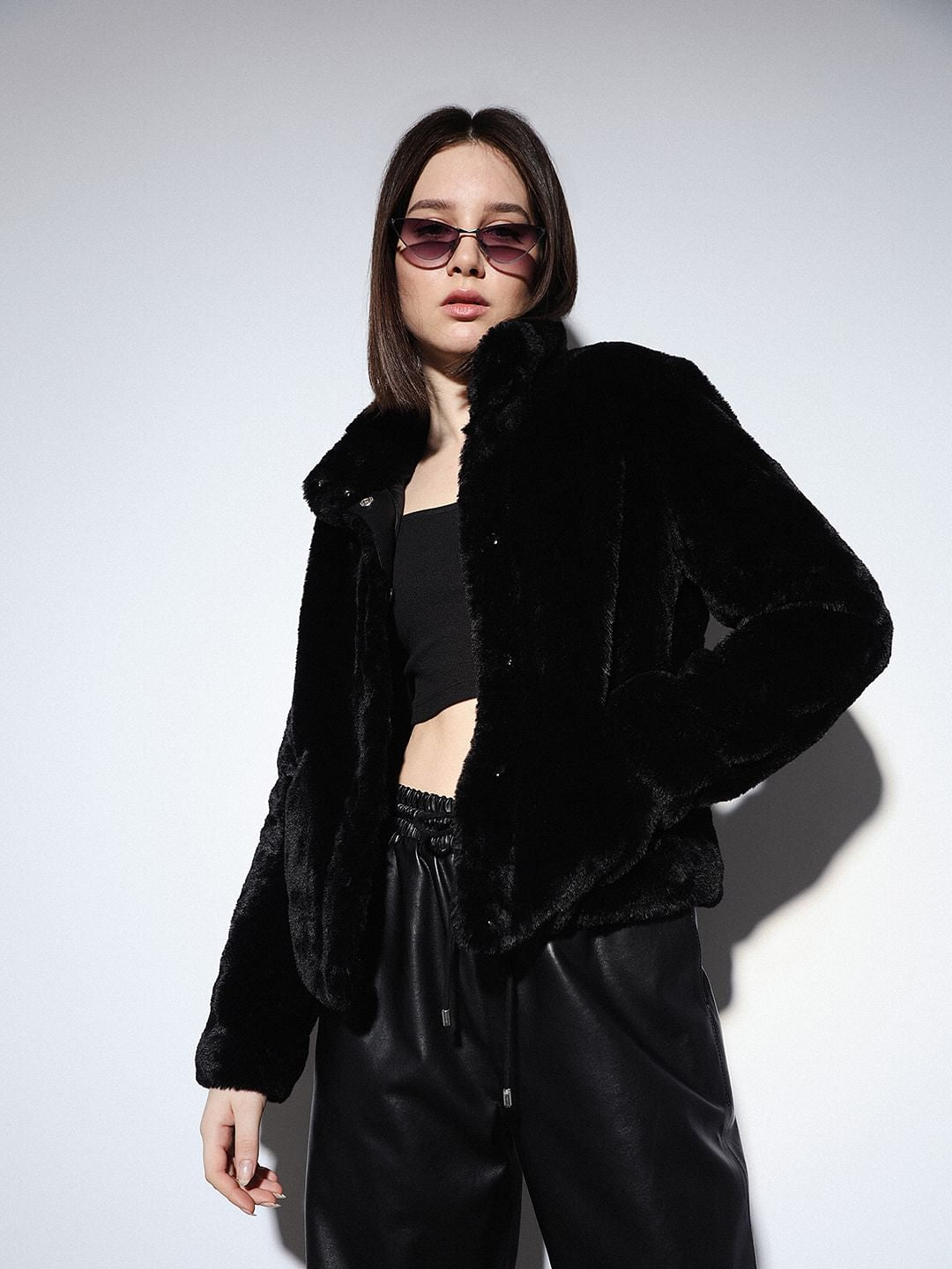 Black Faux Fur Teddy Jacket