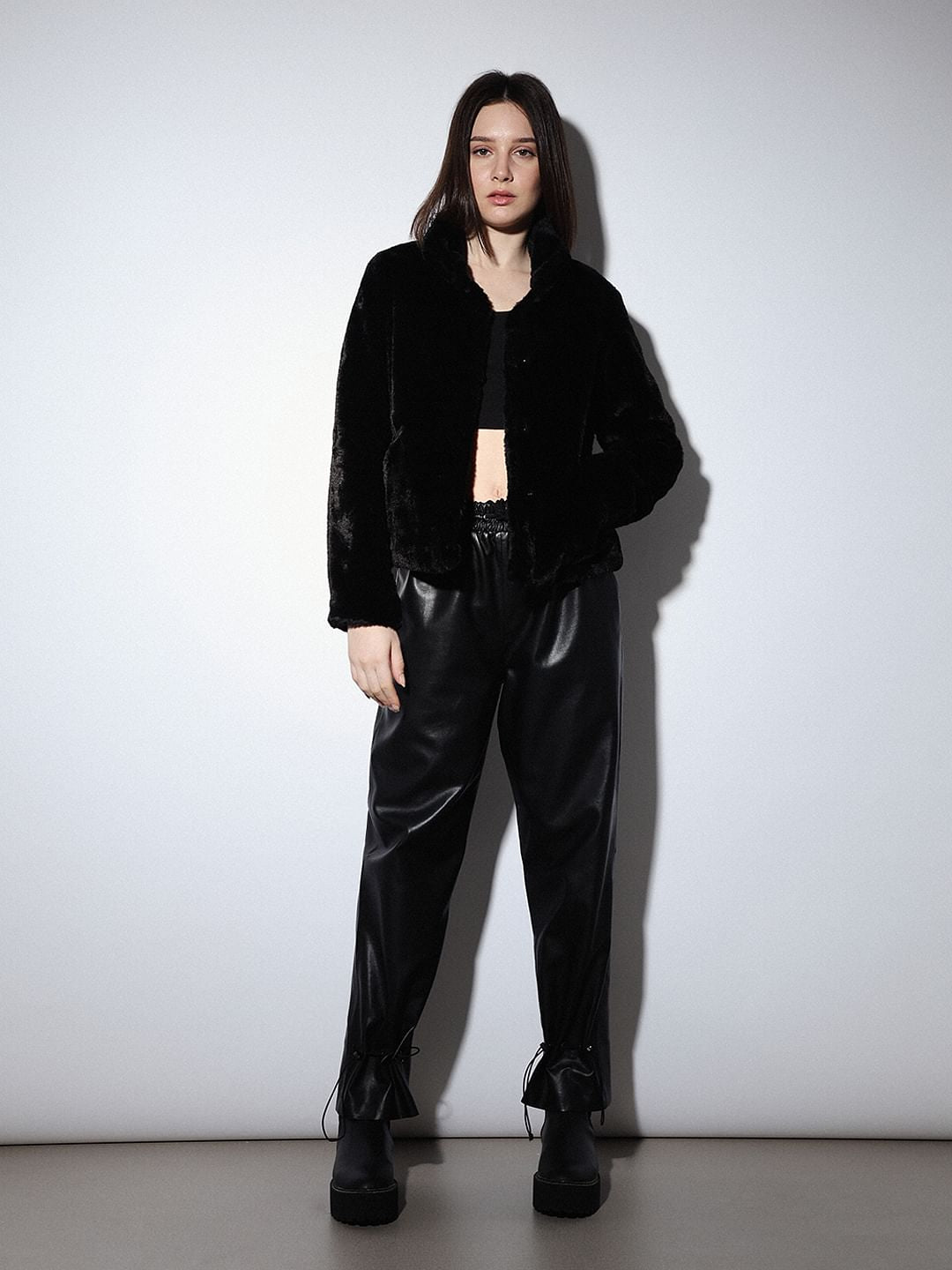 Black Faux Fur Teddy Jacket