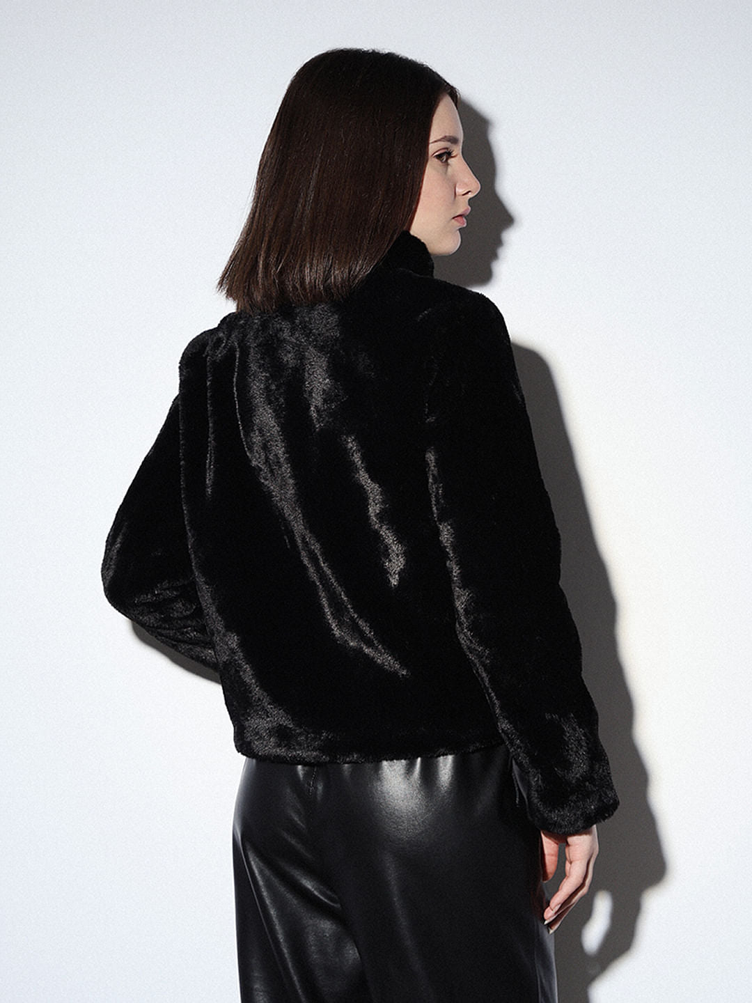 Black Faux Fur Teddy Jacket