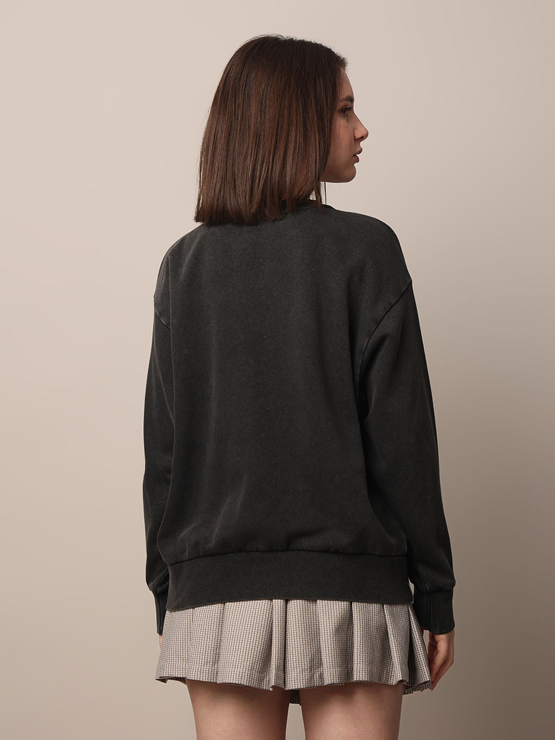 Black Vintage Washed Oversized Sweatshirt