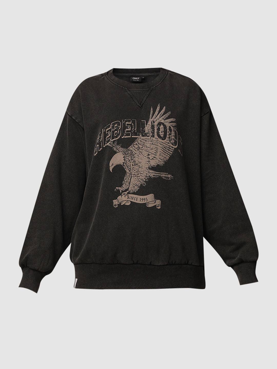 Black Vintage Washed Oversized Sweatshirt