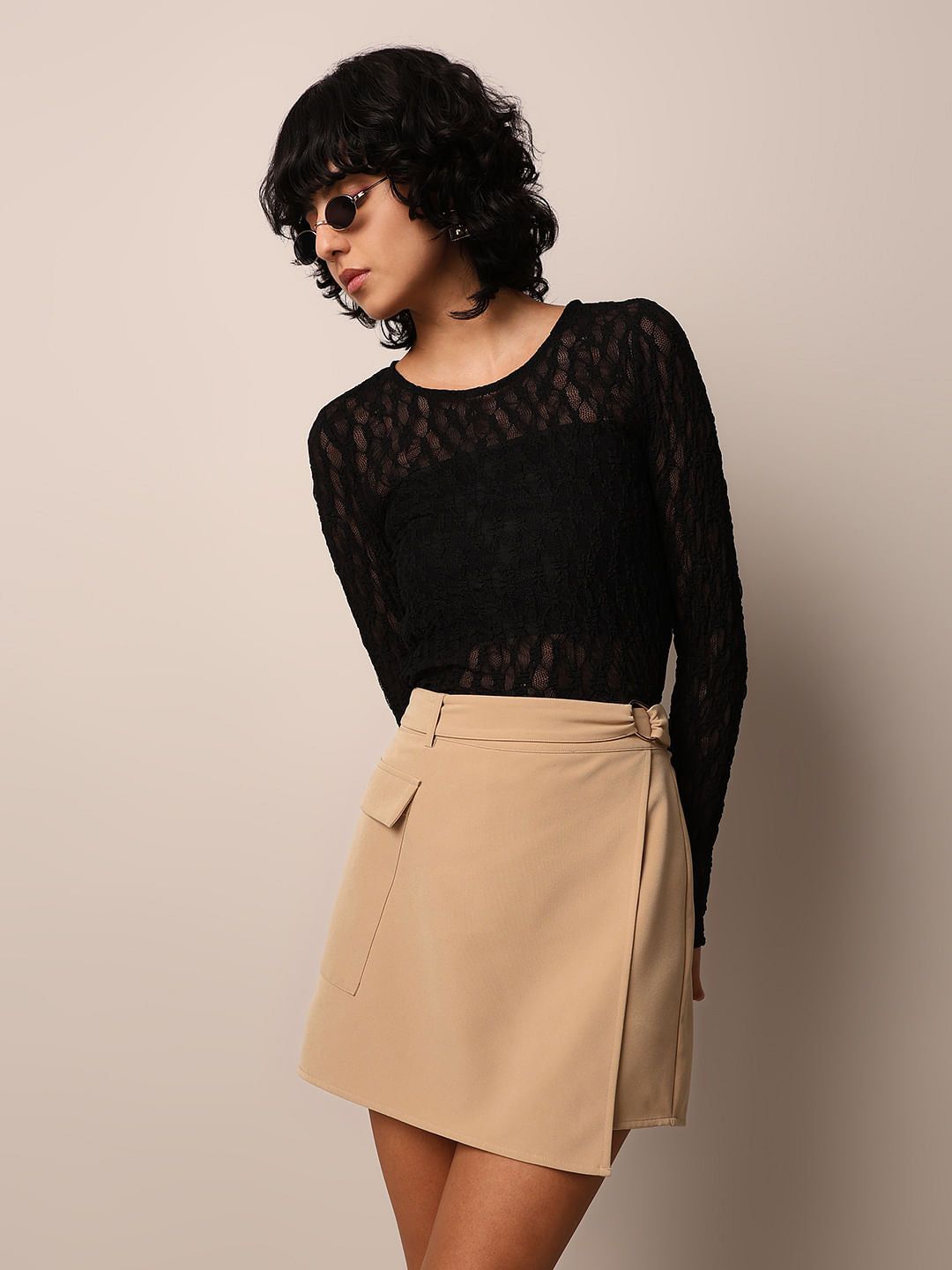 Black Sheer Lace Top