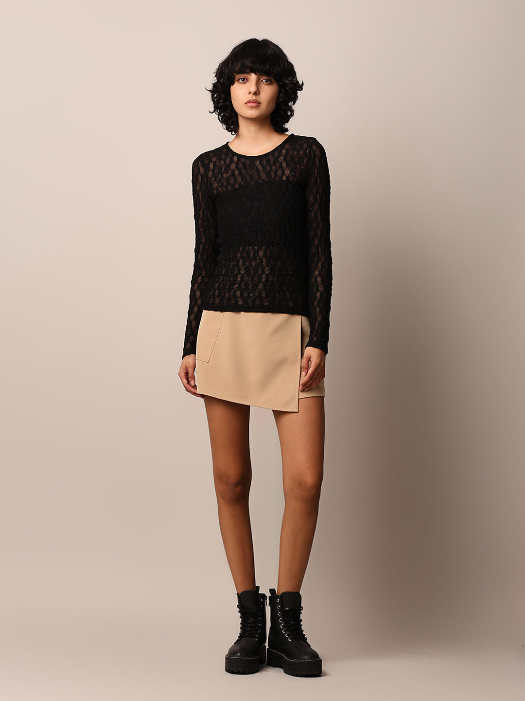 Black Sheer Lace Top