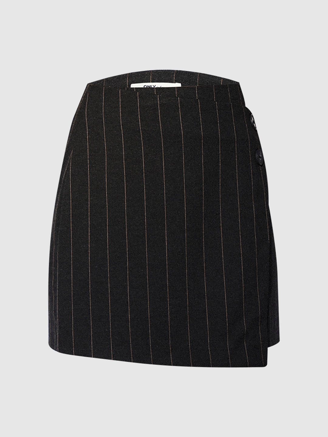 Black Striped Wrap Skirt