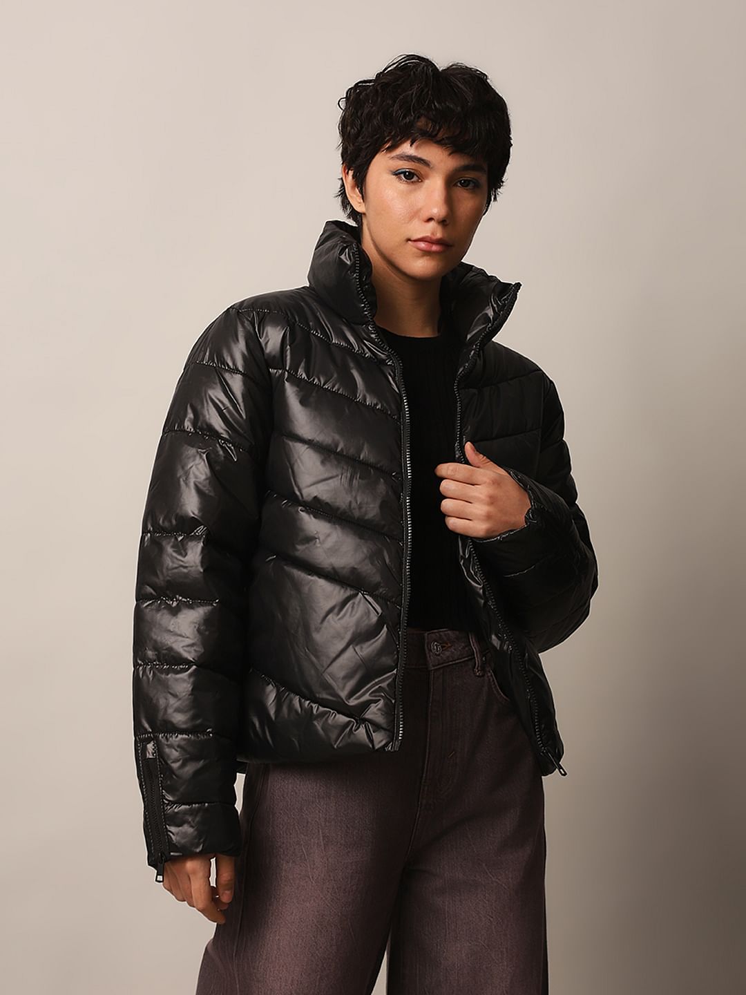 Black Short Puffer Jacket
