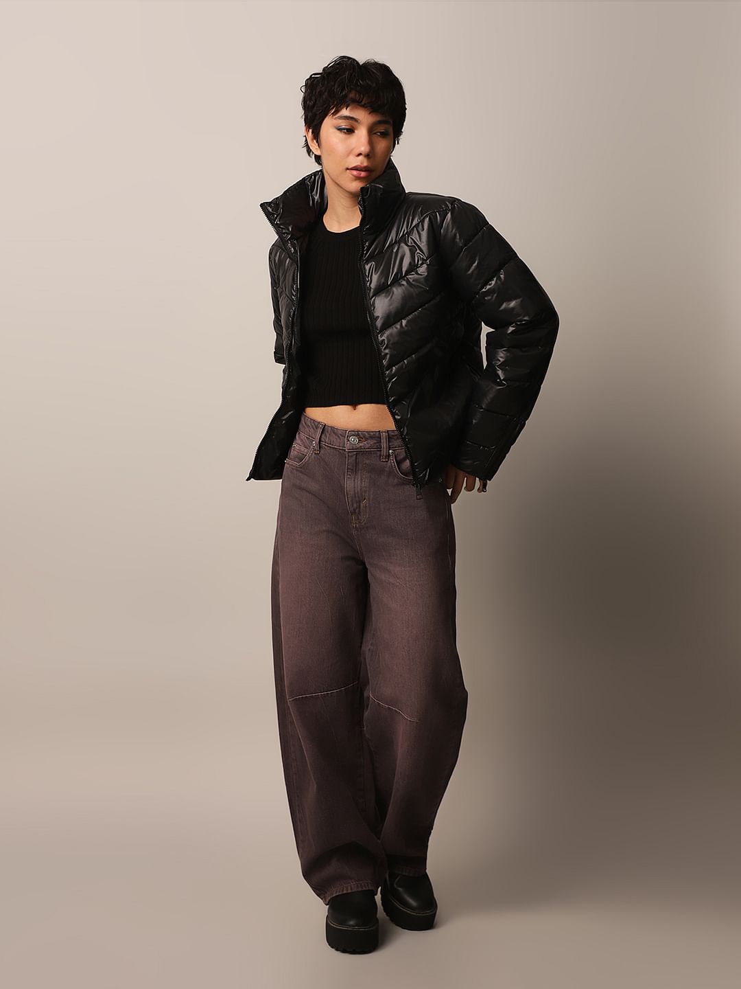 Black Short Puffer Jacket