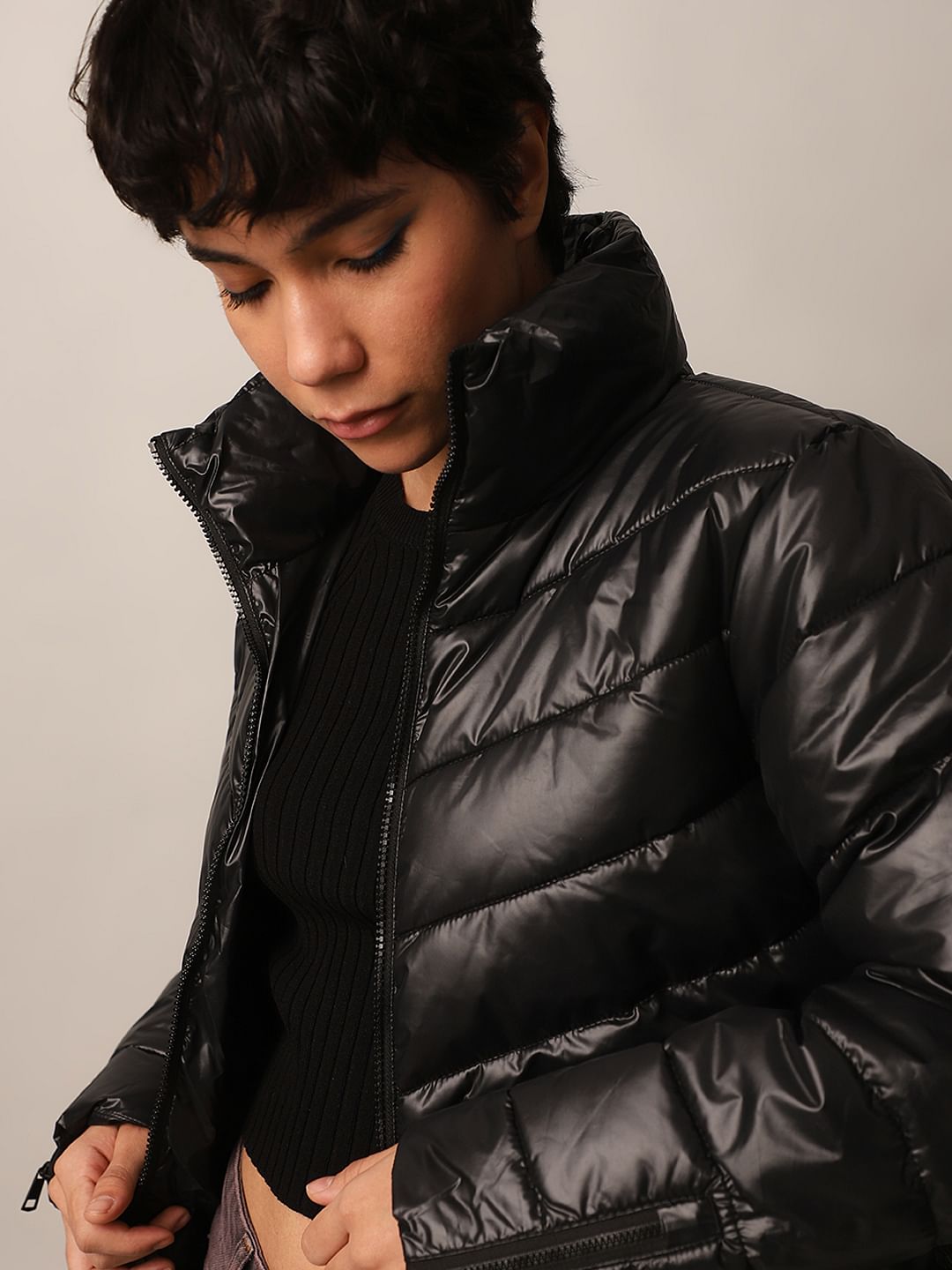 Black Short Puffer Jacket