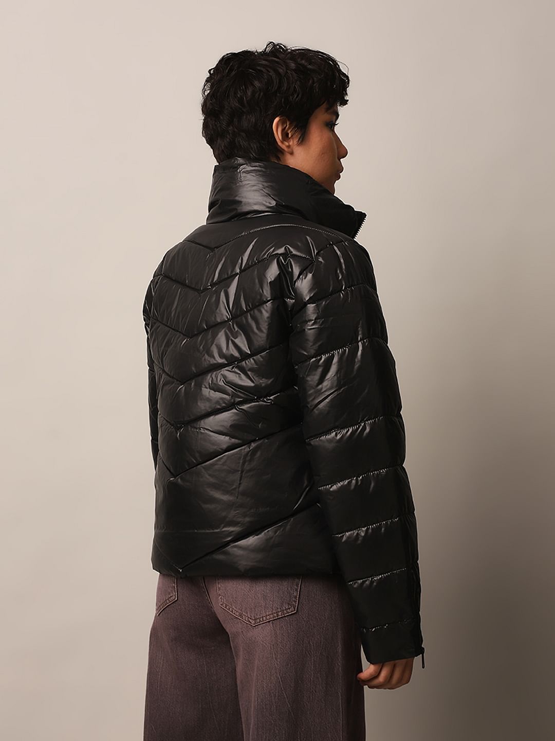 Black Short Puffer Jacket