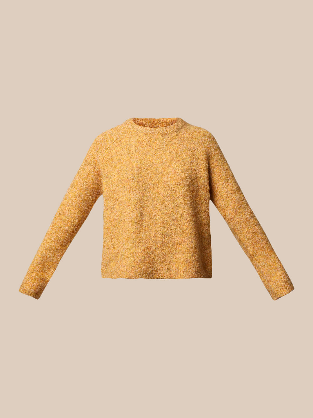 Brown Structured Knit Pullover