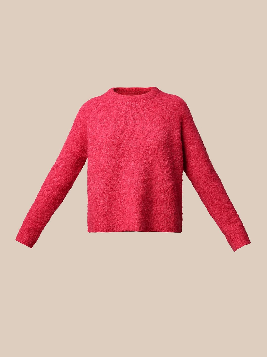 Fuchsia Structured Knit Pullover