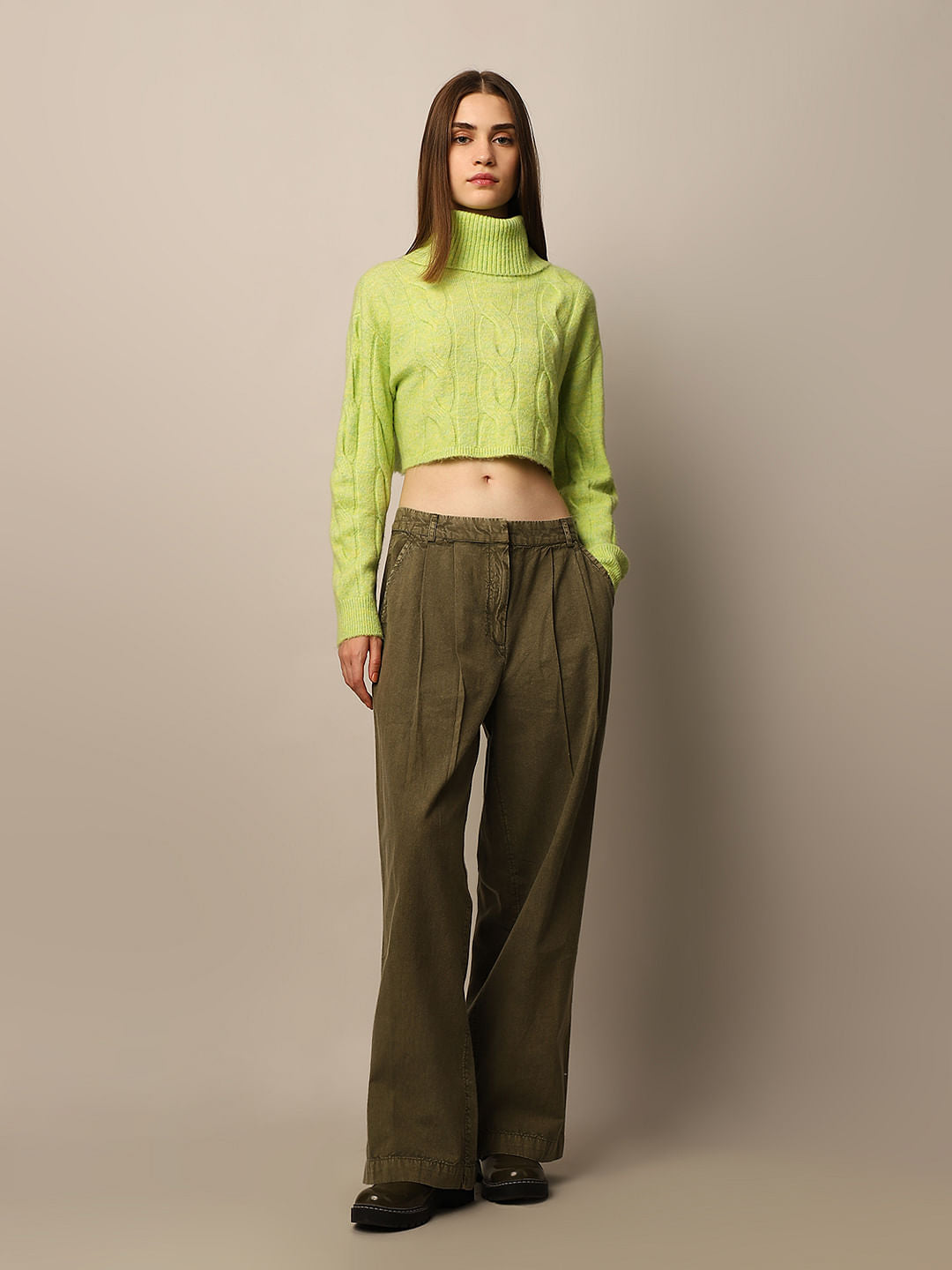 Green Turtleneck Pullover