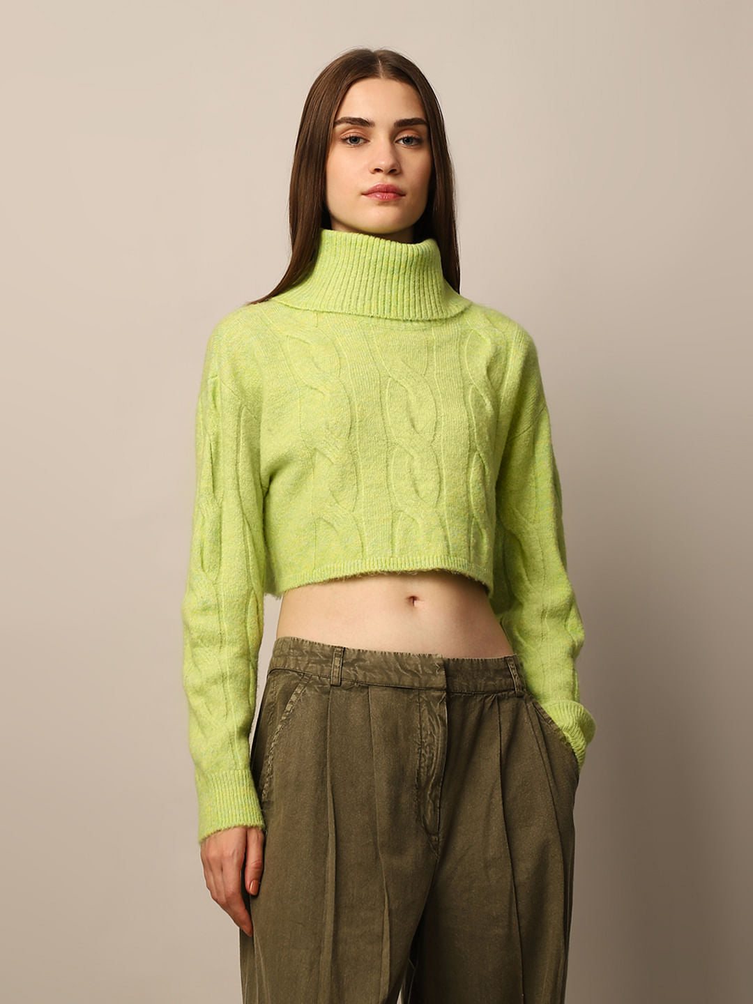 Green Turtleneck Pullover
