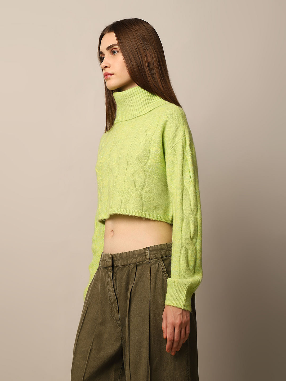 Green Turtleneck Pullover