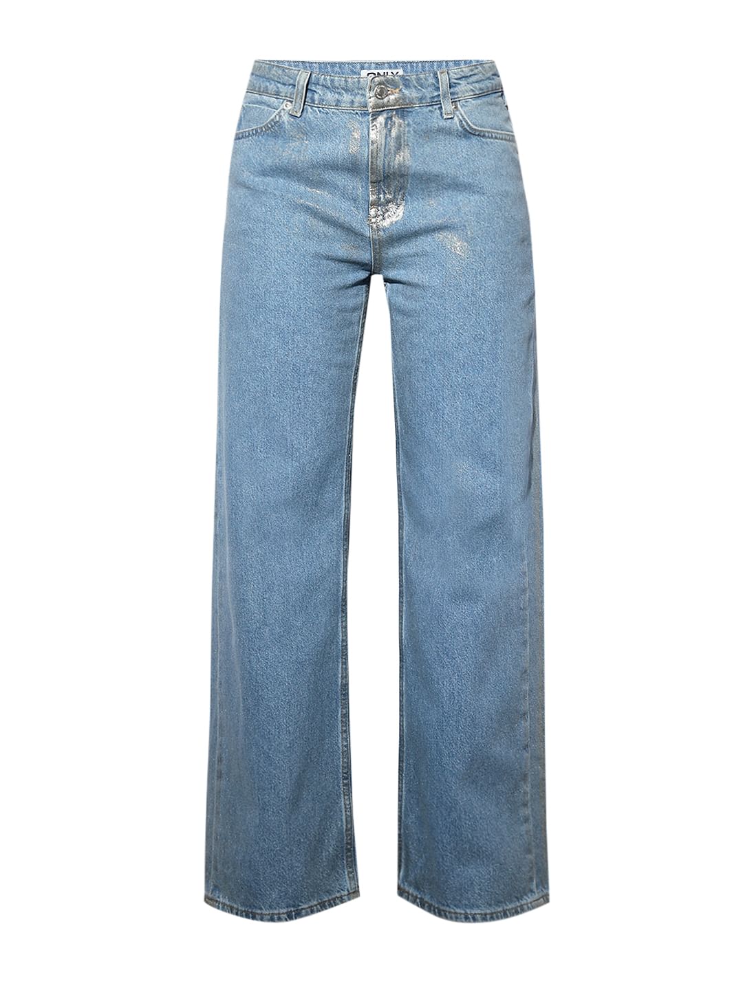 Blue Gold Coated Wide Leg Jeans