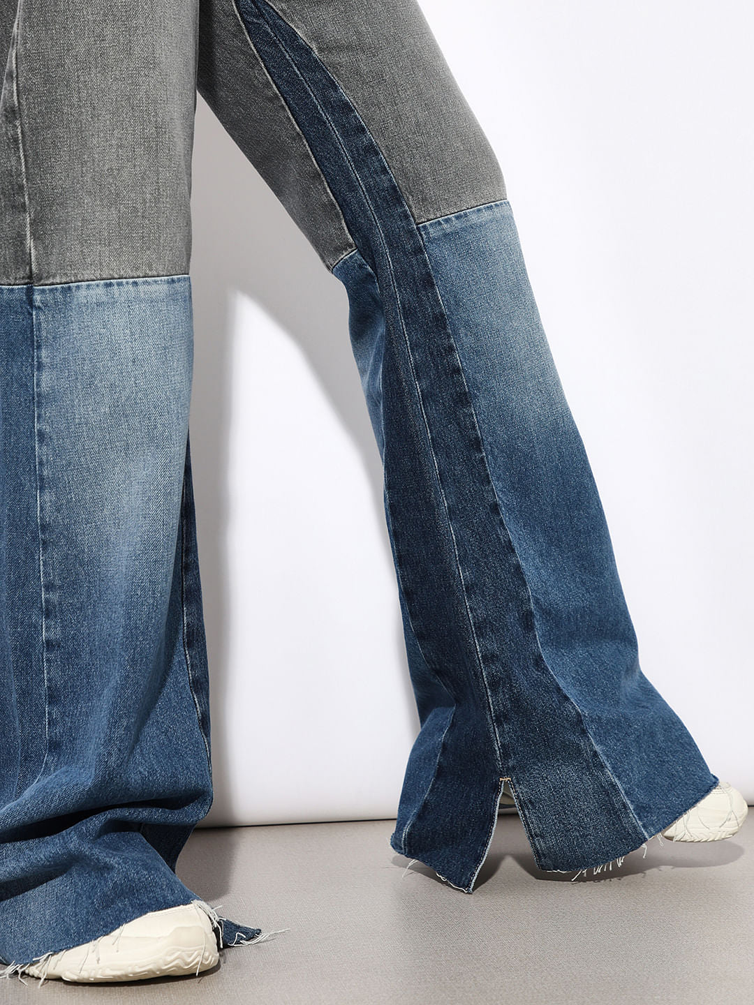 Blue High Rise Reworked Flared Jeans