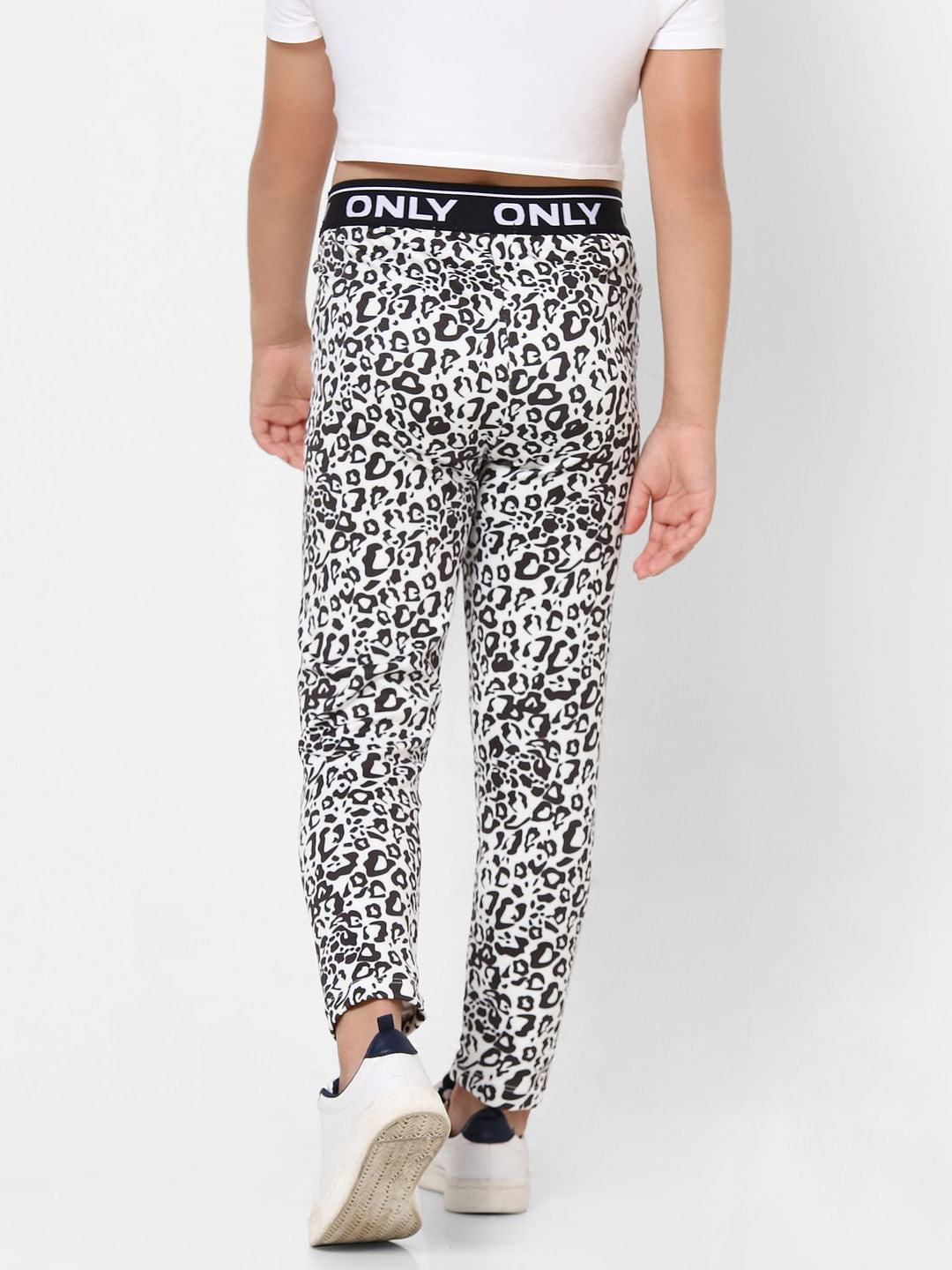 White Mid Rise Animal Print Leggings