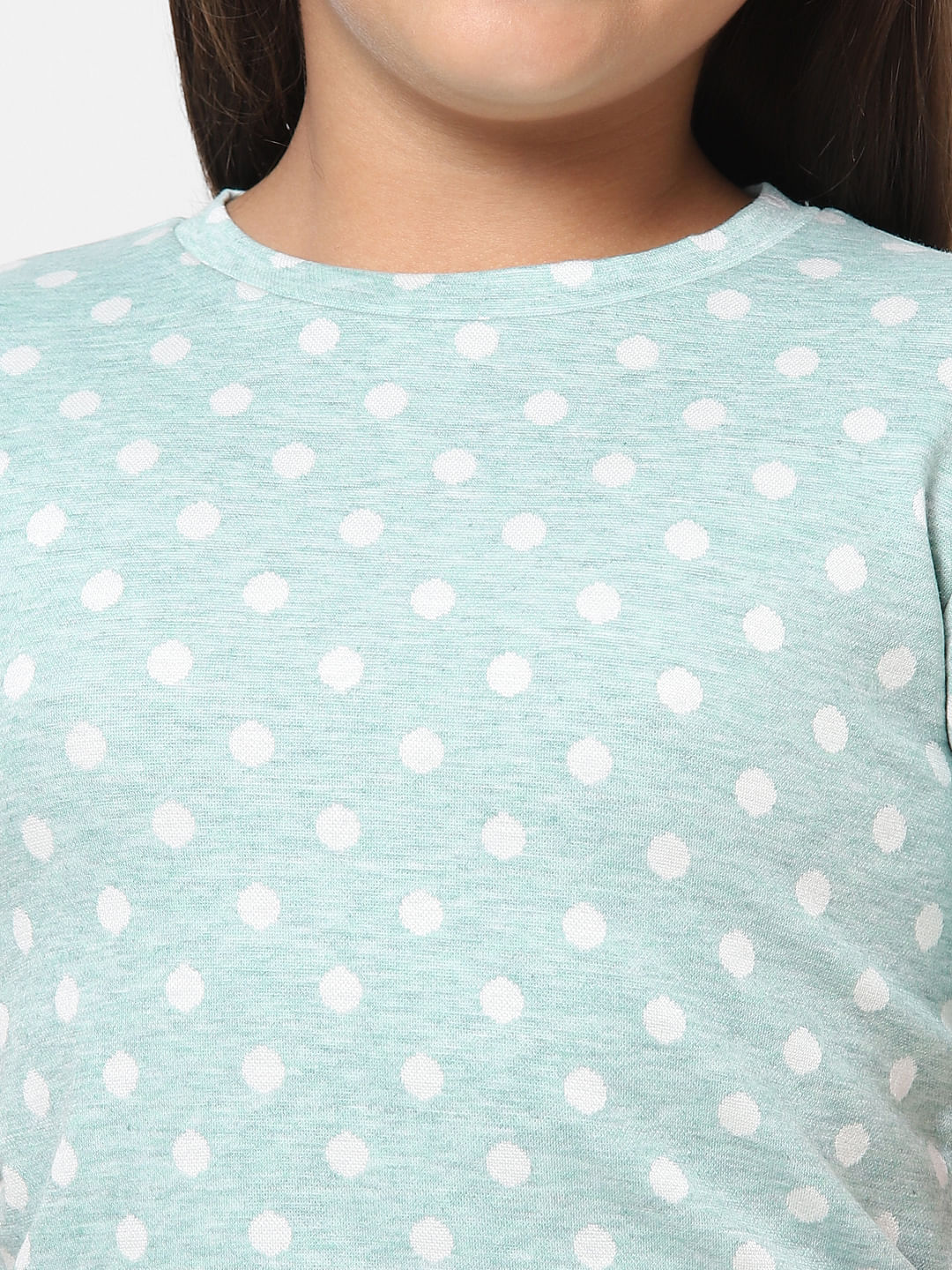 Girls Blue Polka Dot Co-Ord Top