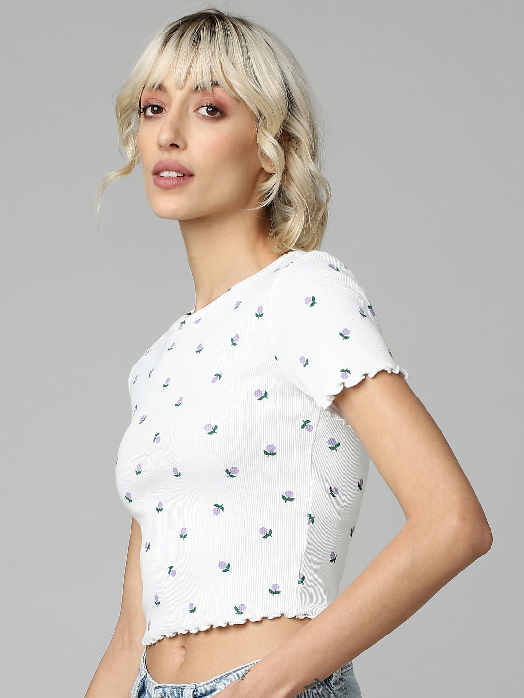 White Textured Knit Top