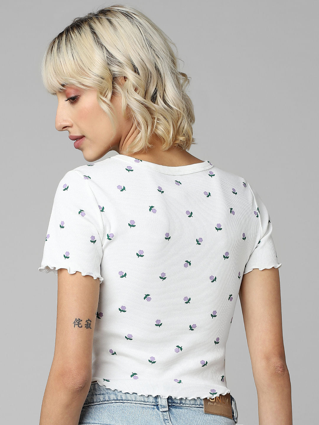 White Textured Knit Top