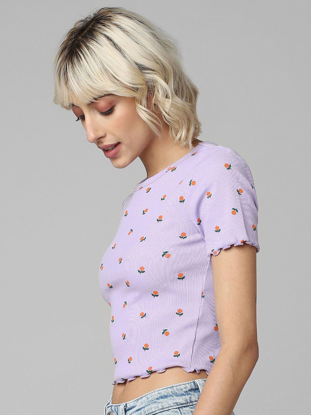 Purple Textured Knit Top